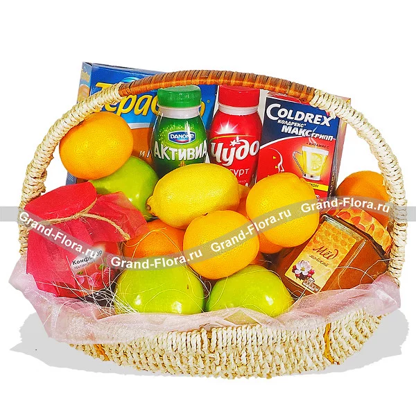 Health - gift basket with fruit