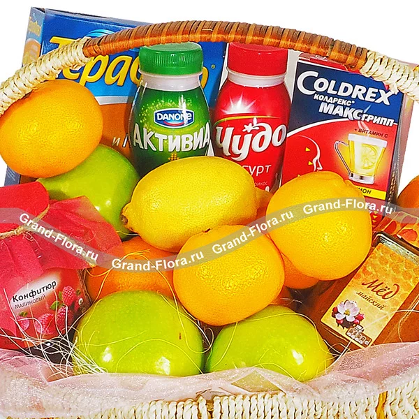 Health - gift basket with fruit